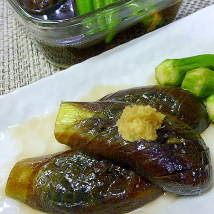オクラと茄子の常備菜・焼き浸し